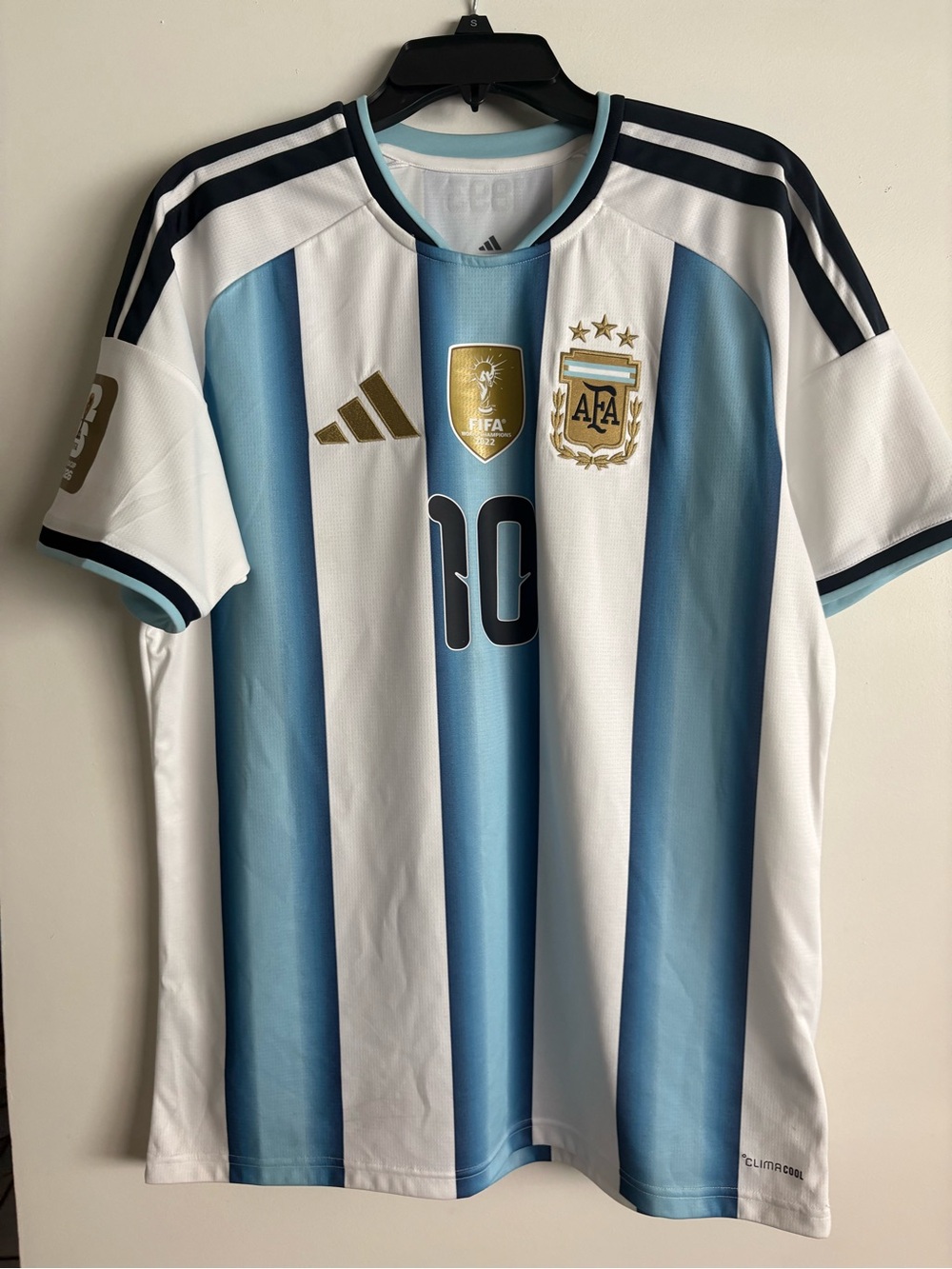 adidas Argentina National Team World Cup Lionel Messi Jersey - Sky Blue & White